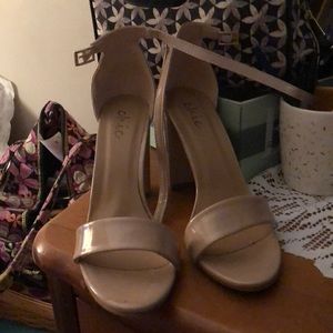 Nude block heel